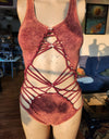 SAMPLE - Persimmon Acid Washed Itsy Bitsy Bodysuit - Size Small Snap Crotch
