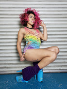 Rainbow Drizzle Chaos Geo Leo Bodysuit