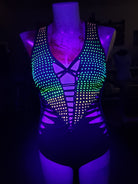 Textured Glow Black Light Bodysuit