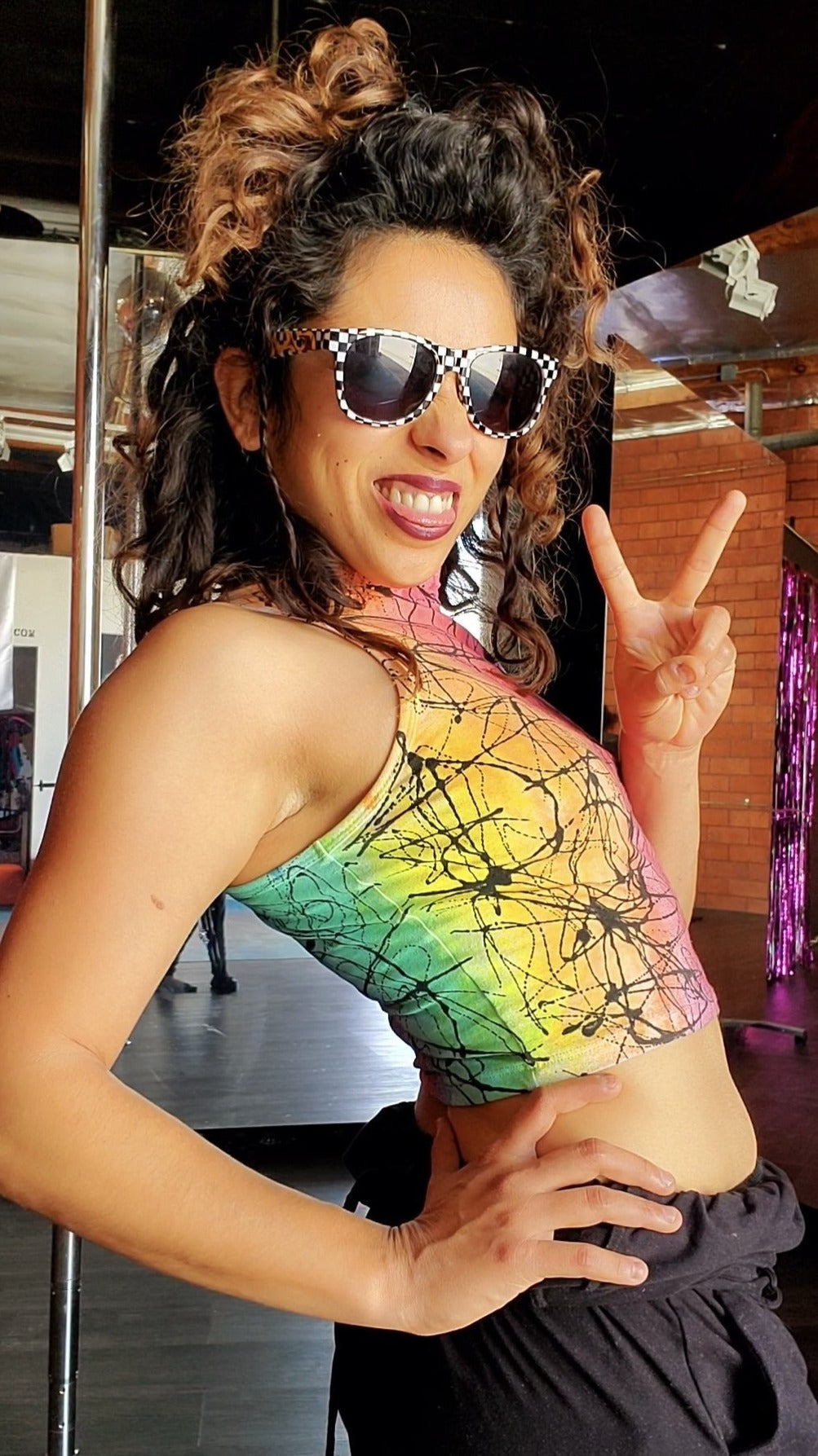 Rainbow Drizzle Crop Top - 1 left!